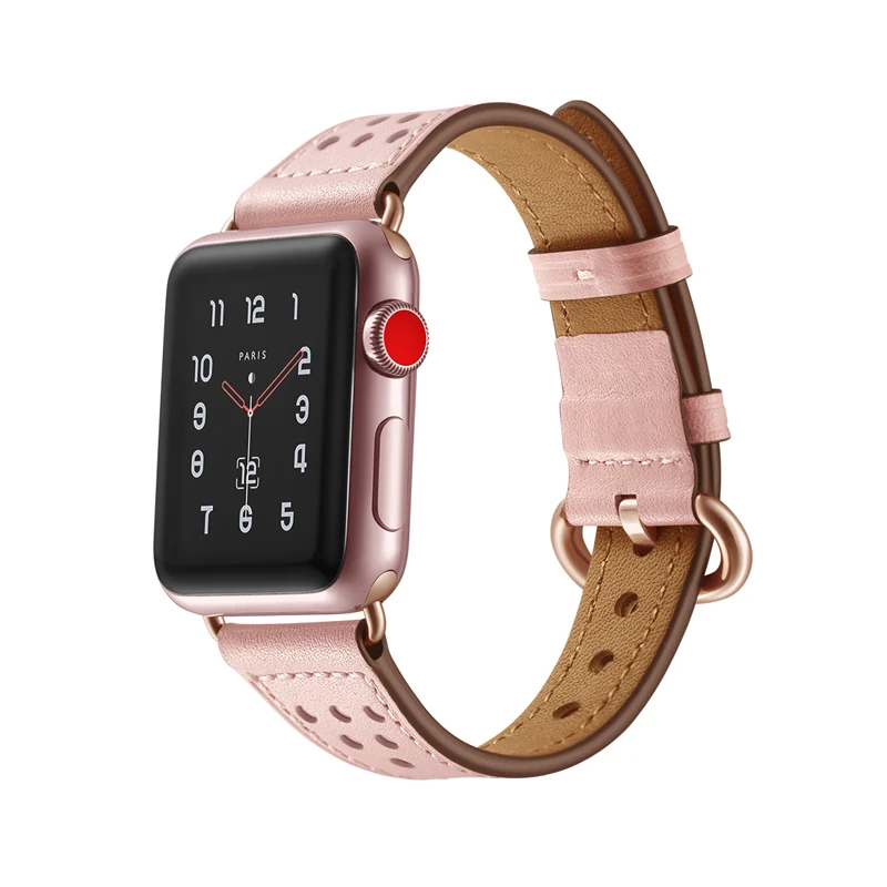 Ремешок из натуральной кожи для apple watch 6 band 44 мм 40 42 38 браслет iwatch series