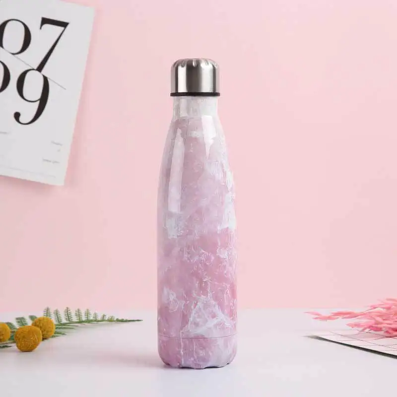 Новая печатная бутылка для воды BPA бесплатная портативная вакуумная колба из