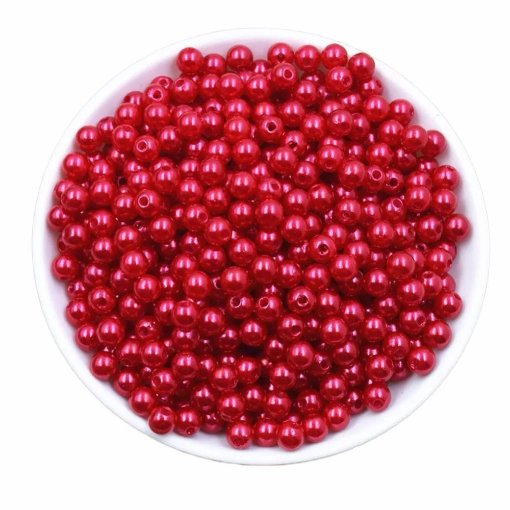 Хит продаж 6/8 мм акриловые круглые объемные бусины жемчужин по оптовым ценам для