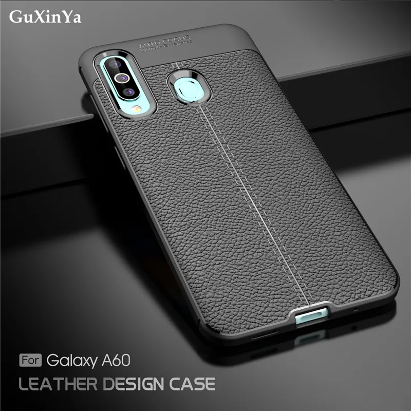 

GuXinYa чехол для Samsung Galaxy A60 чехол для телефона Роскошный Кожаный противоударный ТПУ защитный чехол для Samsung A60