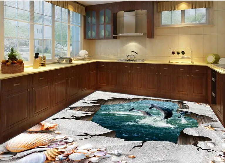 3d Виниловые обои для гостиной спальни стереоскопические пляжа | Обустройство