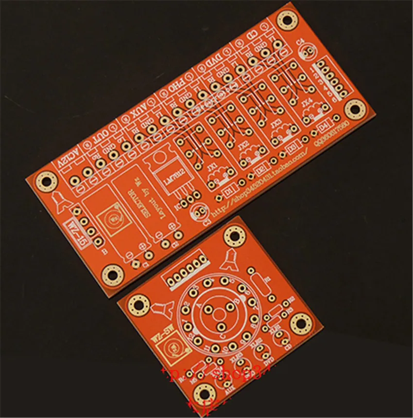 WZ - 15 relay 4 audio signals switch input selection board PCB and the finished plate | Электронные компоненты и
