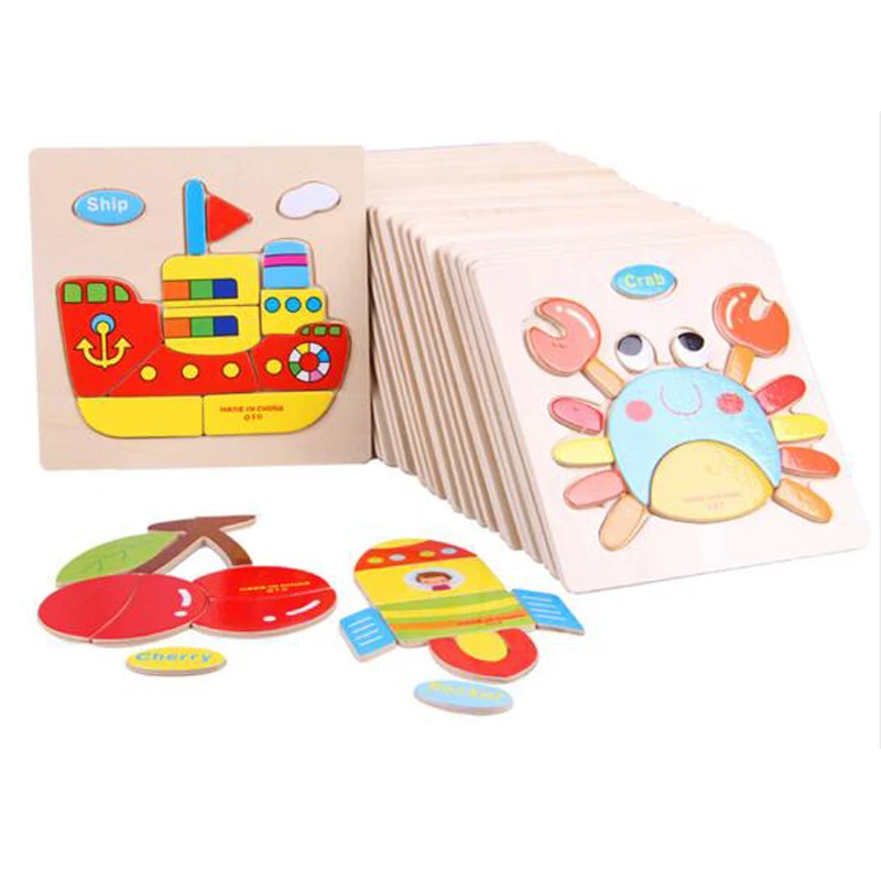 Детские игрушки деревянная головоломка милые Мультяшные животные умные детские