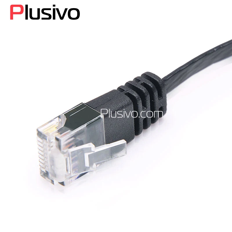 Оптимус Электрический 1 м ультра тонкий плоский CAT6 UTP Ethernet патч кабель черного