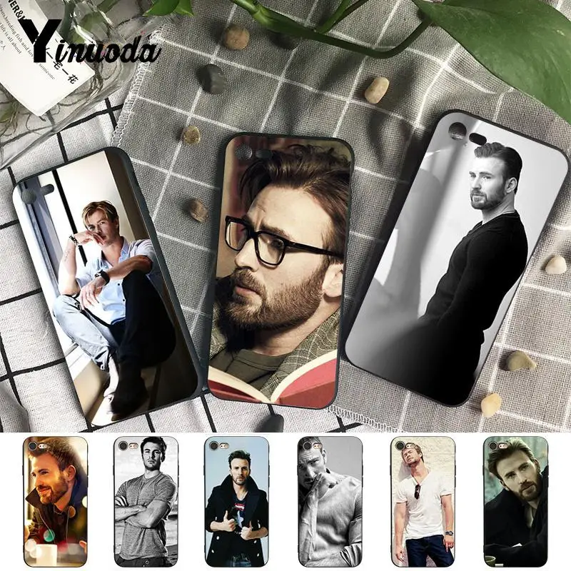 Yinuoda Крис Эванс черный мягкий чехол из ТПУ для телефона iPhone 8 7 6 6S Plus X XS MAX 5 5S SE XR 10