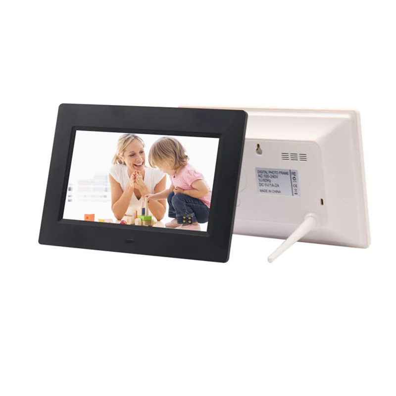 Черный 7 дюймовый светодиодный Подсветка HD 800*480 полный Функция цифровая фоторамка электронный альбом Цифровой Фото Музыка Видео - Цвет: Черный