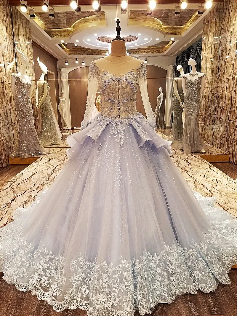 Vestido De Noiva новый дизайн 2017 новое пышное свадебное платье с длинными рукавами и