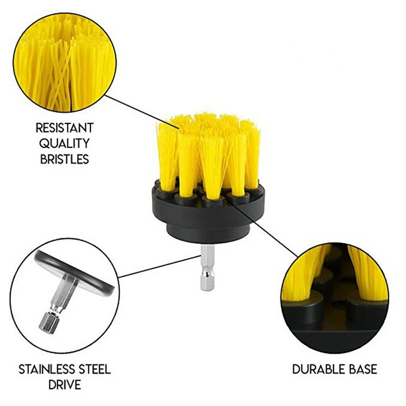 

3Pcs Scrubber Brush Set for Bathroom Drill Scrubber Brush for Cleaning Cordless Drill Kit Power Scrub Brush