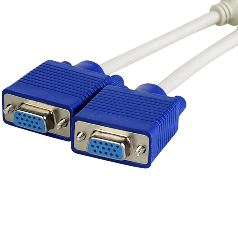 Высококачественный конвертер VGA-1 мужчин до 2 Женщин VGA адаптер расширение 1 шт.
