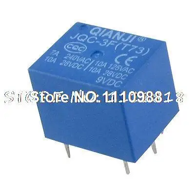 

JQC-3F (T73) 5 Pin Реле мощности PCB 9V DC катушка 7A 240V AC 10A 28V DC