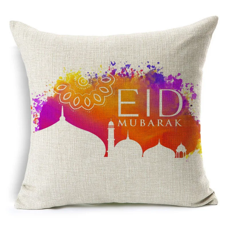 Ramadan Islamic Eid Mubarak For Home Decorations Pillow Case Decor Sofa Cotton Muslim Mosque Decorative Cushion Cover 45X45CM | Дом и сад