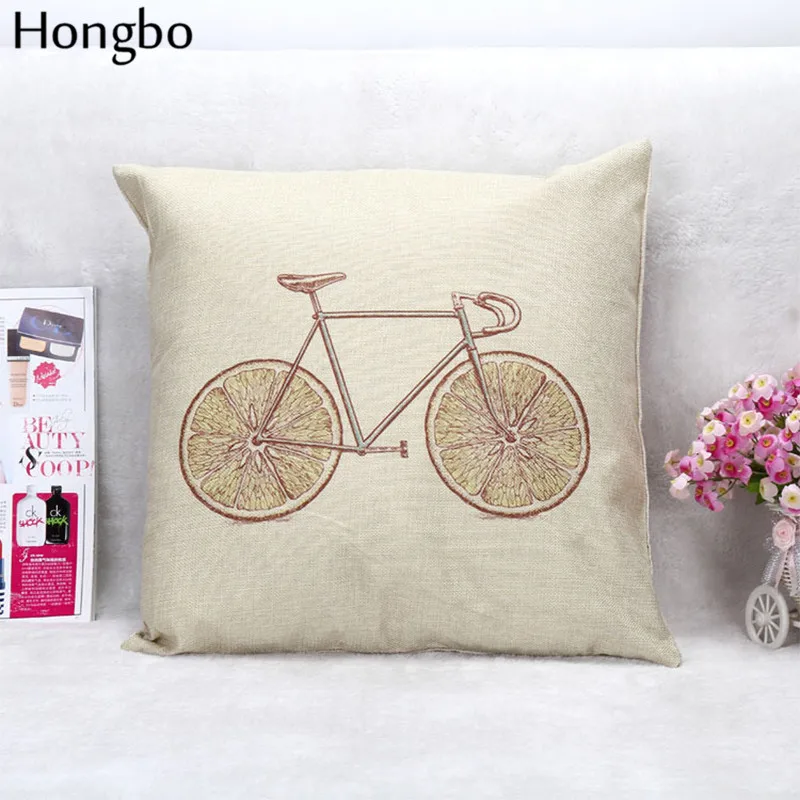 Хунбо 1 шт. хлопок лен наволочки прохладно летом фрукты велосипед Show декоративные