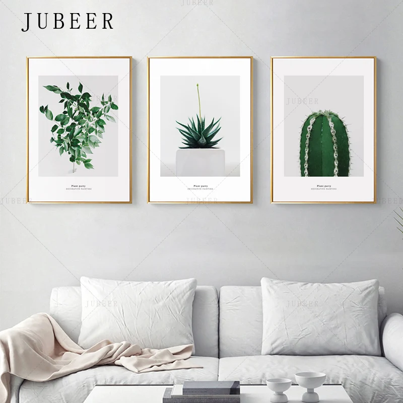 

Cactus Decoration Picture Nordic Style Potted Poster and Prints Plant Leaves Canvas Wall Art Prints for Living Room Home Decor