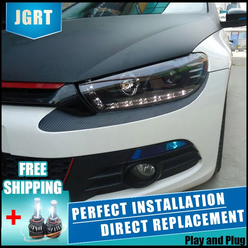 2 шт. светодиодный фары для VW Scirocco 09-15 Автомобильный свет двойной ксеноновые линзы