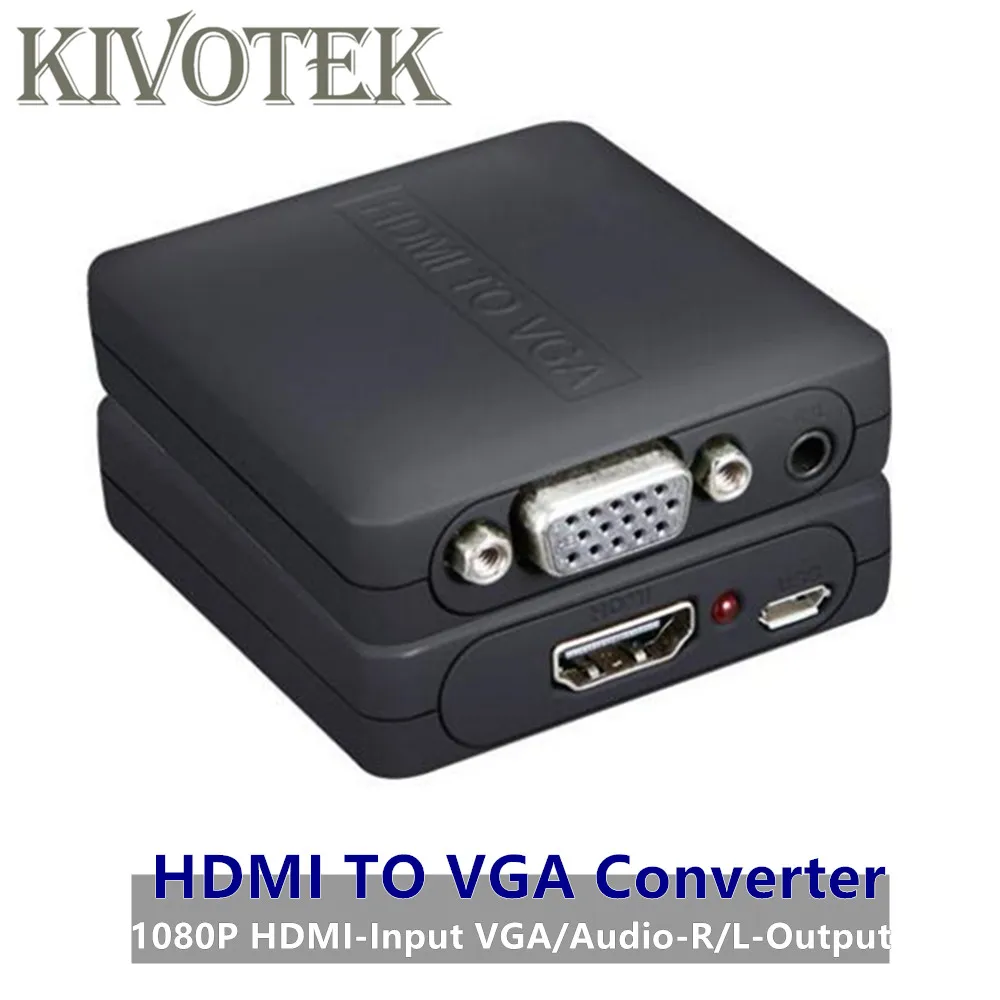 Переходник с HDMI на VGA + R/L аудиоадаптер преобразователь 1080p hdmi гнездовой разъем USB