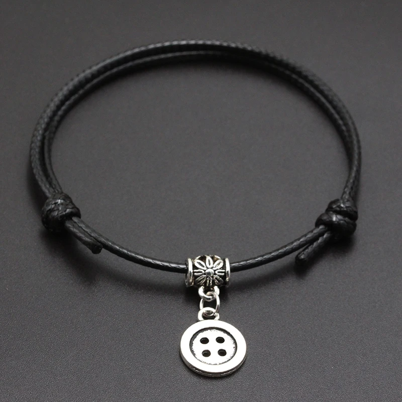 Новинка 2020 г. милая подвеска на пуговице браслет веревке с красной нитью