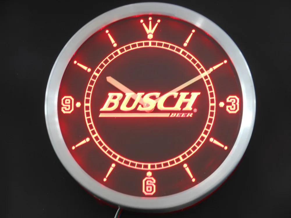 Nc0482 Busch Bar пивные неоновые световые вывески светодиодные настенные часы | Дом и