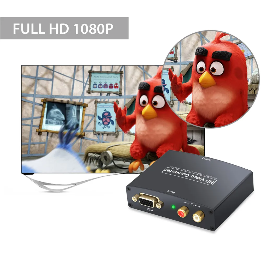 PROZOR для VGA + RL стерео RCA к HDMI совместимый видео аудио адаптер конвертер 1080P Видео