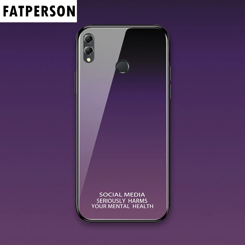 For Honor 8X Play 9 lite 10 V9 note10 Y5 6 7 2018 Luxury Gradient Tempered glass phone case HUAWEI P30 pro Nova4 E |