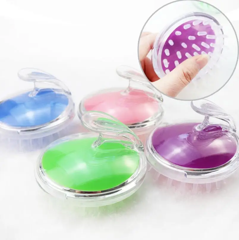 

Round the silicone head massager to wash brush massage scalp itching bath germinal plastic head meridian comb LX4724