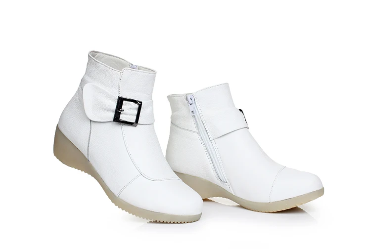 Бесплатная доставка модные удобные женские ботинки из натуральной кожи зимняя