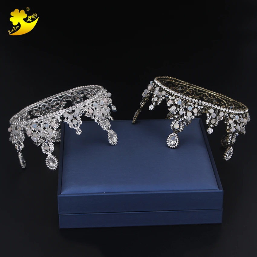 Xinyun Full Round Crown Vintage Hair Jewelry Baroque Crystal Accessories Tocados Para Novias Ornament Tiara | Украшения и