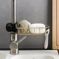 feiqiong water faucet storage shelf kitchen sundries holder adjustable stainless steel sink sponge rack kitchen accessories