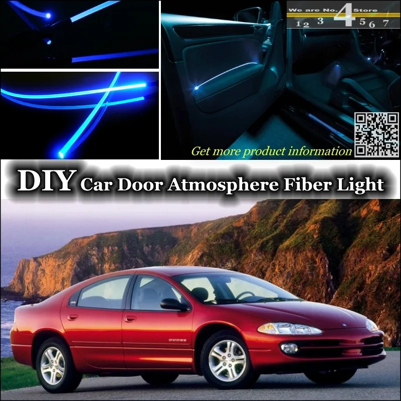 

Внутренний свет для тюнинга Dodge Intrepid, атмосферное освещение, оптоволоконный ленточный свет s, внутренняя панель двери, освещение, светильник