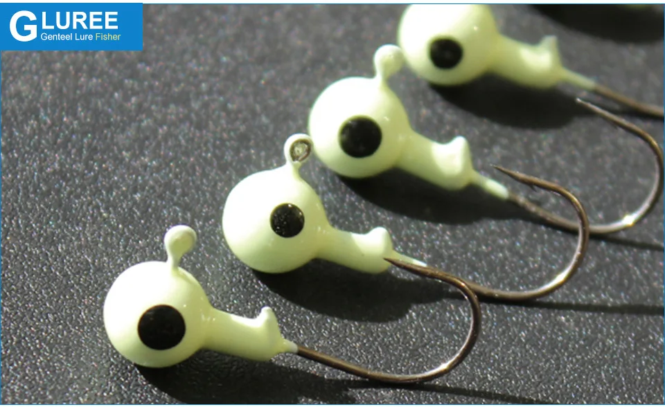 GLUREE крючки световой Lead Jig 5 шт./лот 1,75g 2,5g 3,5g 5g 7g 10g головка рыболовный крючок с зазубринами рыболовные снасти аксессуары