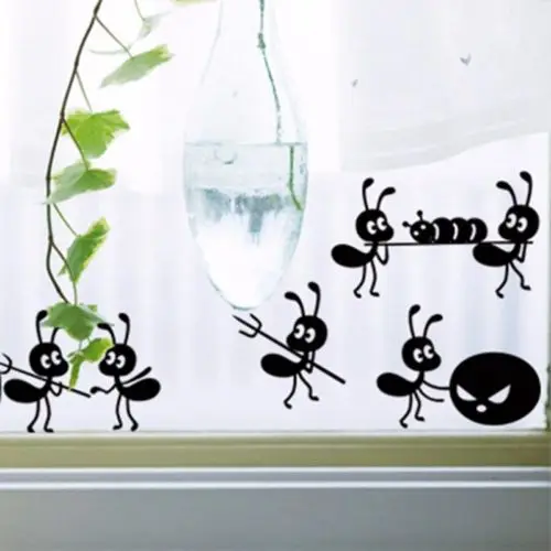 1 шт. съемные стенки милые наклейки из мультфильмов Ant на зеркало окна для
