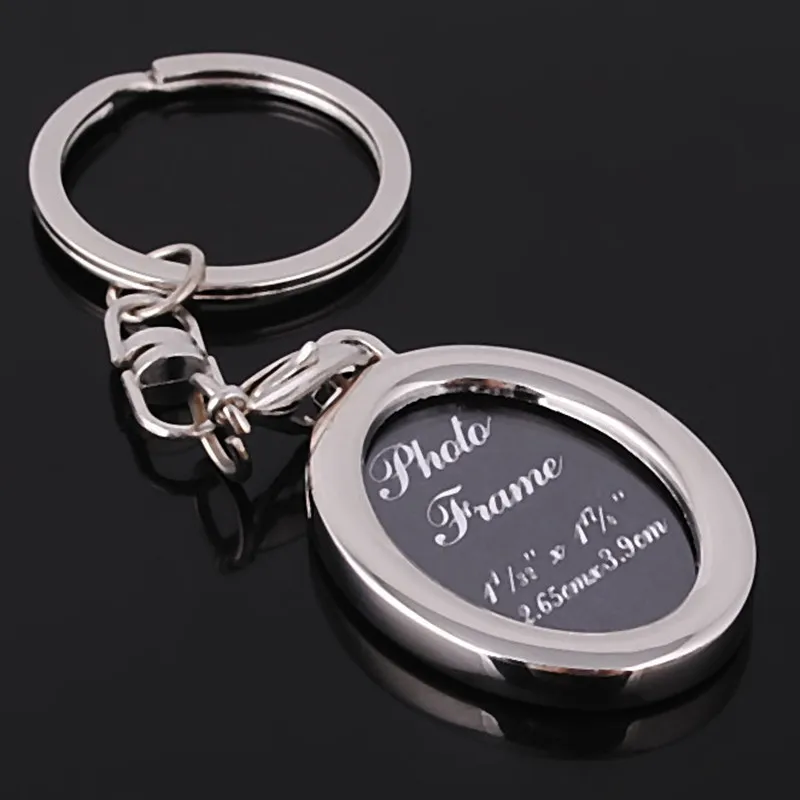 

Custom logo Metal Photo Insert Frame Keyring Keychain Keyfob Ornament Gifts Round Heart Rhombus Oval Shape Keyring Zinc Alloy