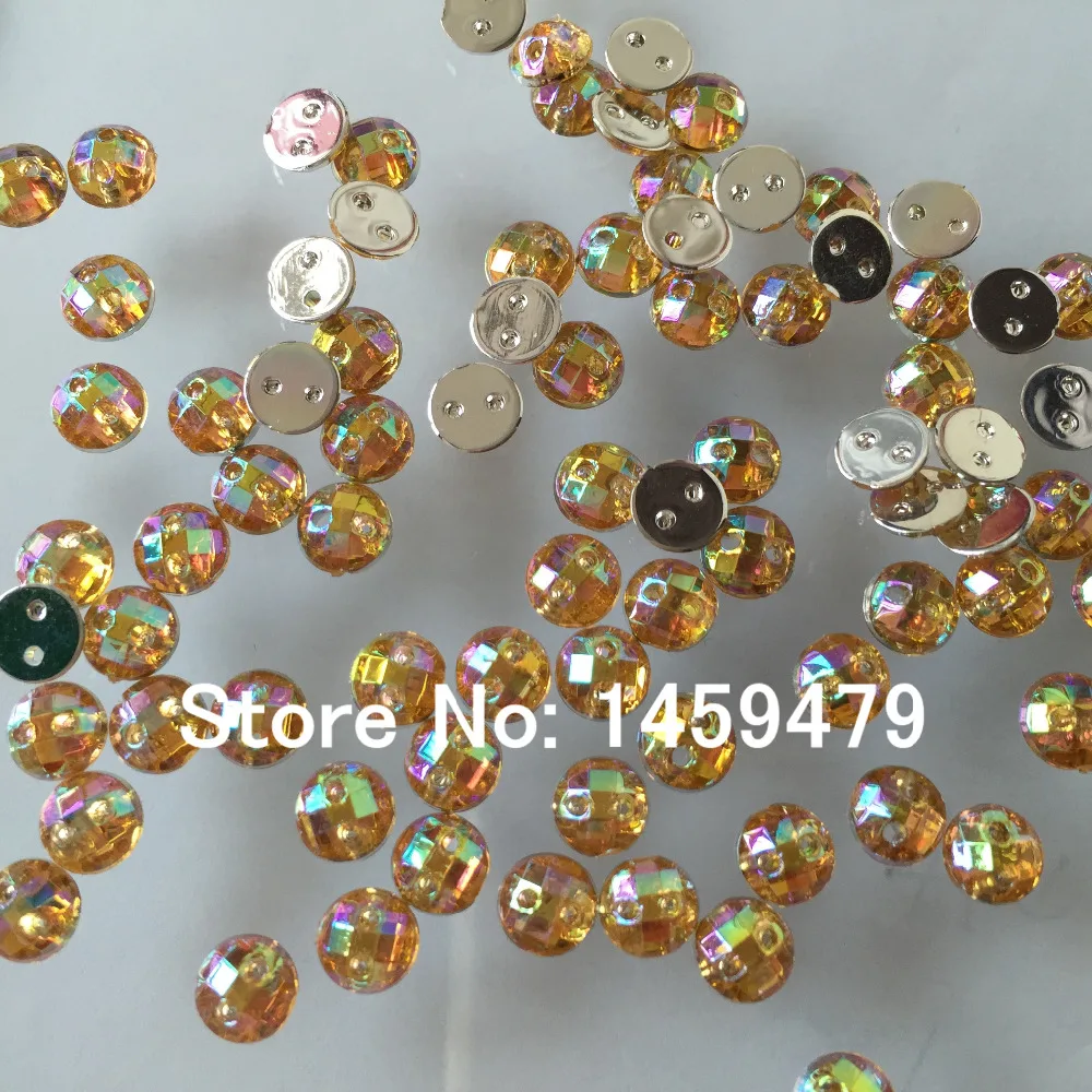 Small Amount Mesh Surface Delicate Round Rhinestone 120pcs 6mm Light Coffe Color AB Acrylic Crystal Flatback Sew-On 2 Hole | Дом и сад