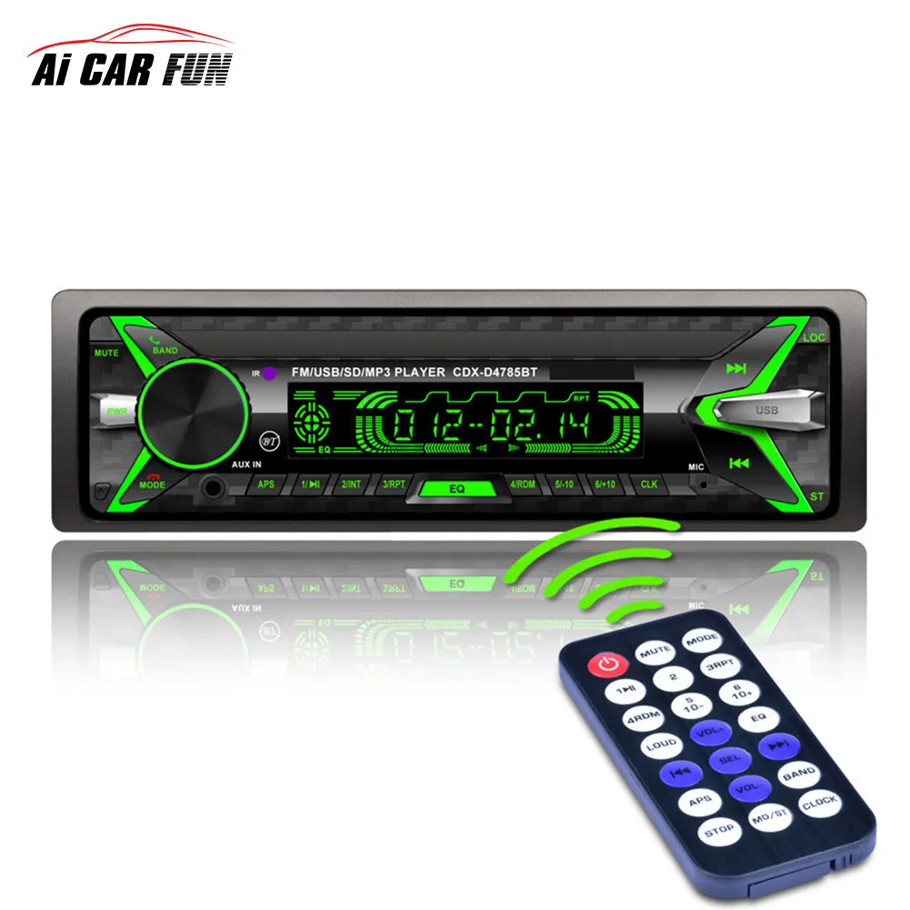 Bluetooth аудио стерео 60WX4 12 В In dash 1 Din FM Aux вход приемник USB MMC Дистанционное управление