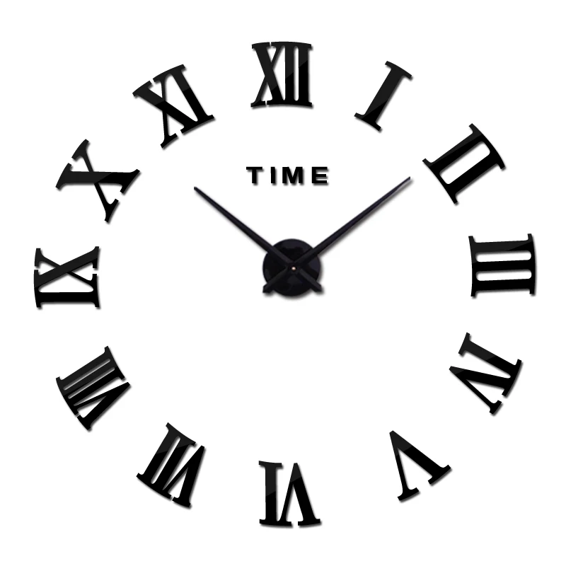 

new real metal 3d diy acrylic mirror wall clock watch clocks home decoration modern needle quartz stickers