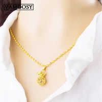 hollow blessing bag gold pendant auspicious wishful money bag necklaces wedding jewelry without chain charm necklace for woman