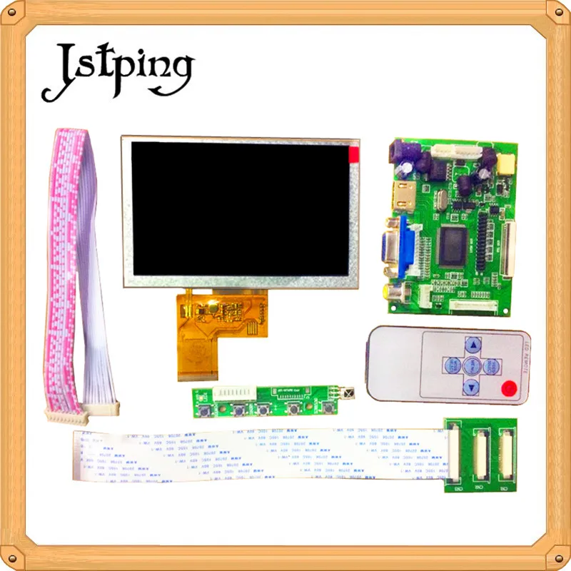 Jstping 5 дюймов TFT ЖК-экран монитор драйвер платы KD50G23-40NB-A1 автомобиля портативный дисплей Панель HDMI VGA AV для Raspberry Pi