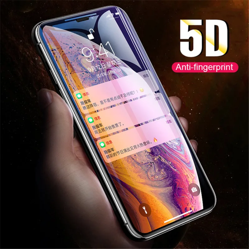 5D полное покрытие из закаленного стекла для iPhone X 11 Pro Max 7 8 6 6splus Защитная пленка