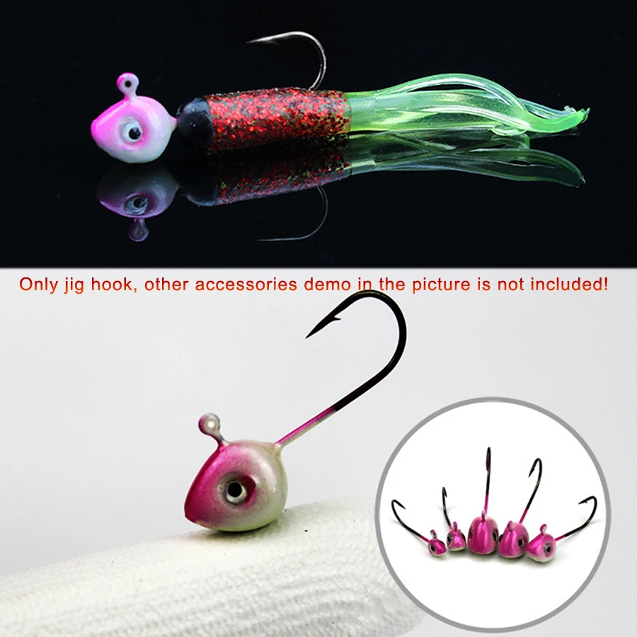 

30pcs Crank Jig Head Hook 0.5g 1g 2g 3g 4g 5g Jig Fishing Hook Lead Head Hook for Soft Bait Lure Freshwater Saltwater Fishing