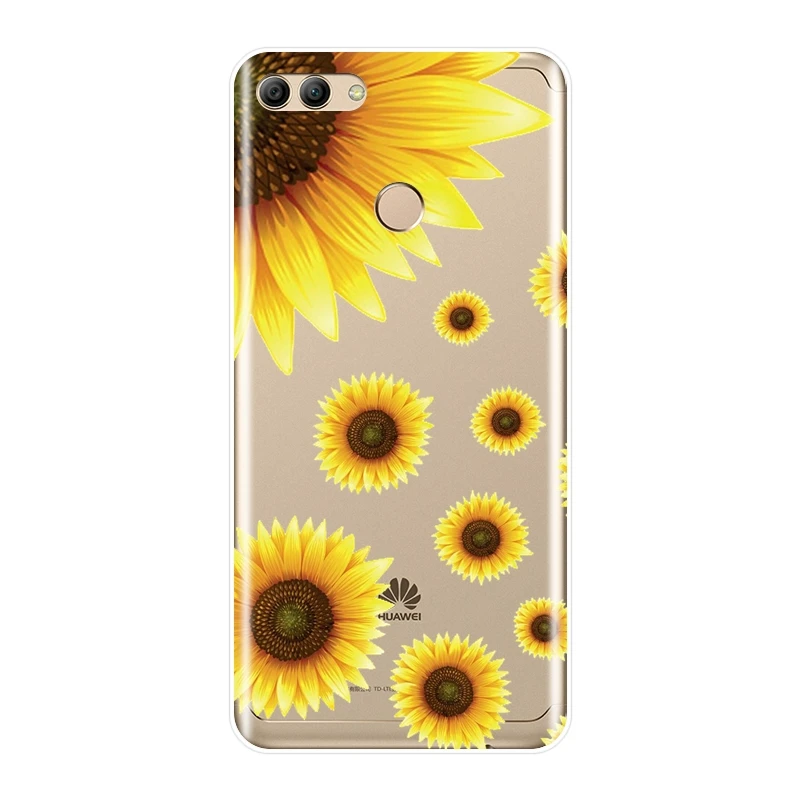 Для huawei Y3 Y5 Y6 II Y7 Pro Чехол для Телефона силиконовый Подсолнечник цветок мягкий
