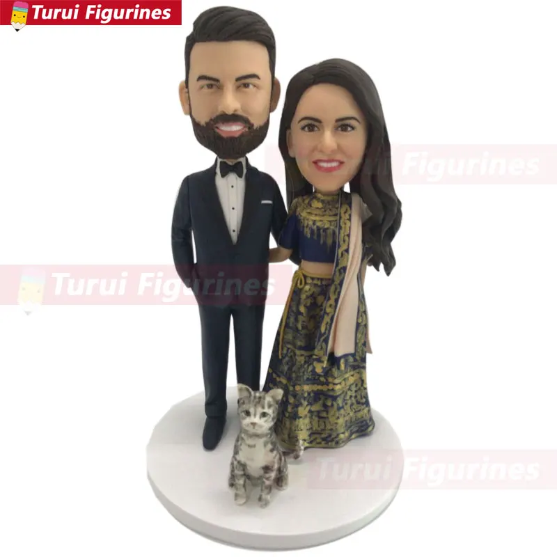 Gay Male With Pets Custom Wedding Topper Personalized Gay Wedding Cake Topper Figurine Based on Customers' Photo Gay Male Weddin