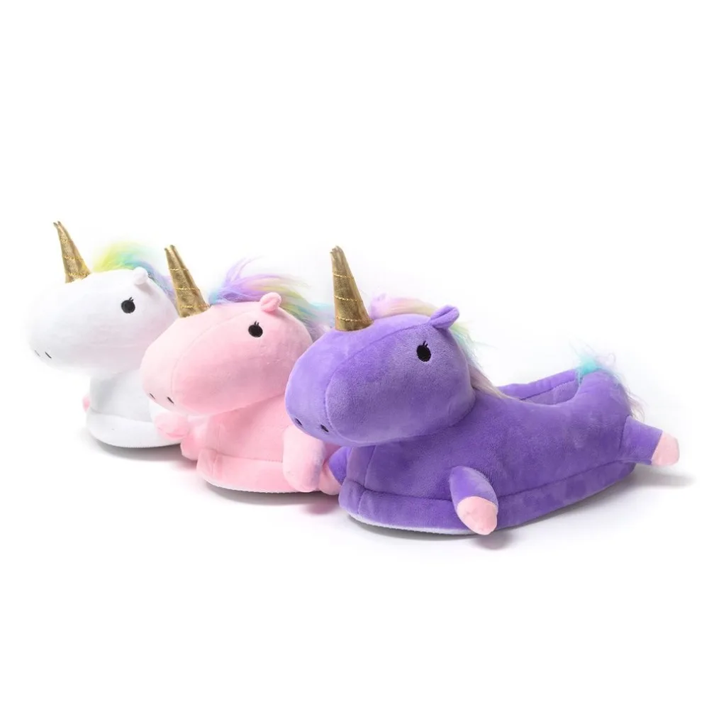 

Winter Warm Plush foot massager Slippers Lovely Cartoon Unicorn-Shape Comfortable Doll Pattern Shoes Indoor feet massage tools