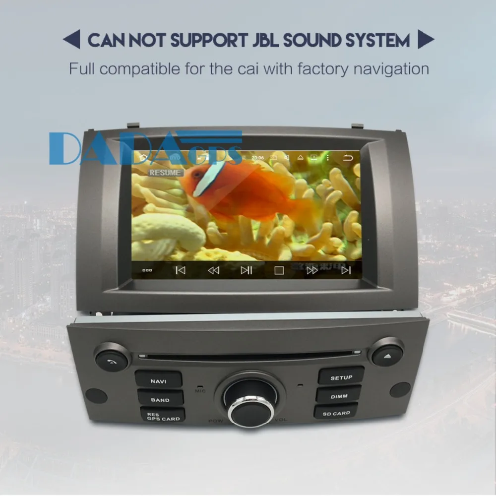 2 DIN Android 9 0 Восьмиядерный автомобильный стерео DVD плеер для Peugeot 407 2004 2010