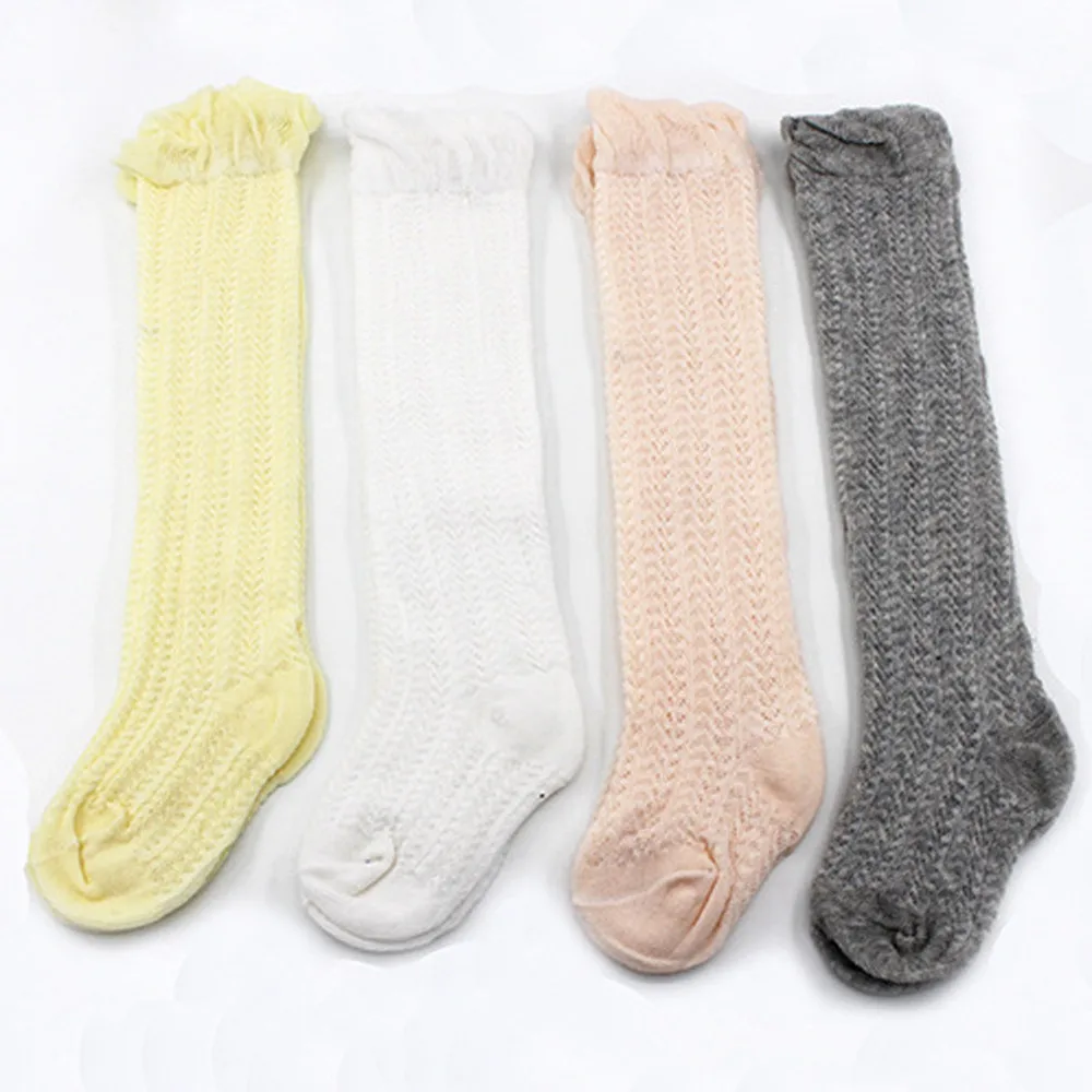 LONSANT Infant Baby Boys Girls socks Cute Knee High Hosiery Solid Mesh thin Socks Toddler Girl In Tube |