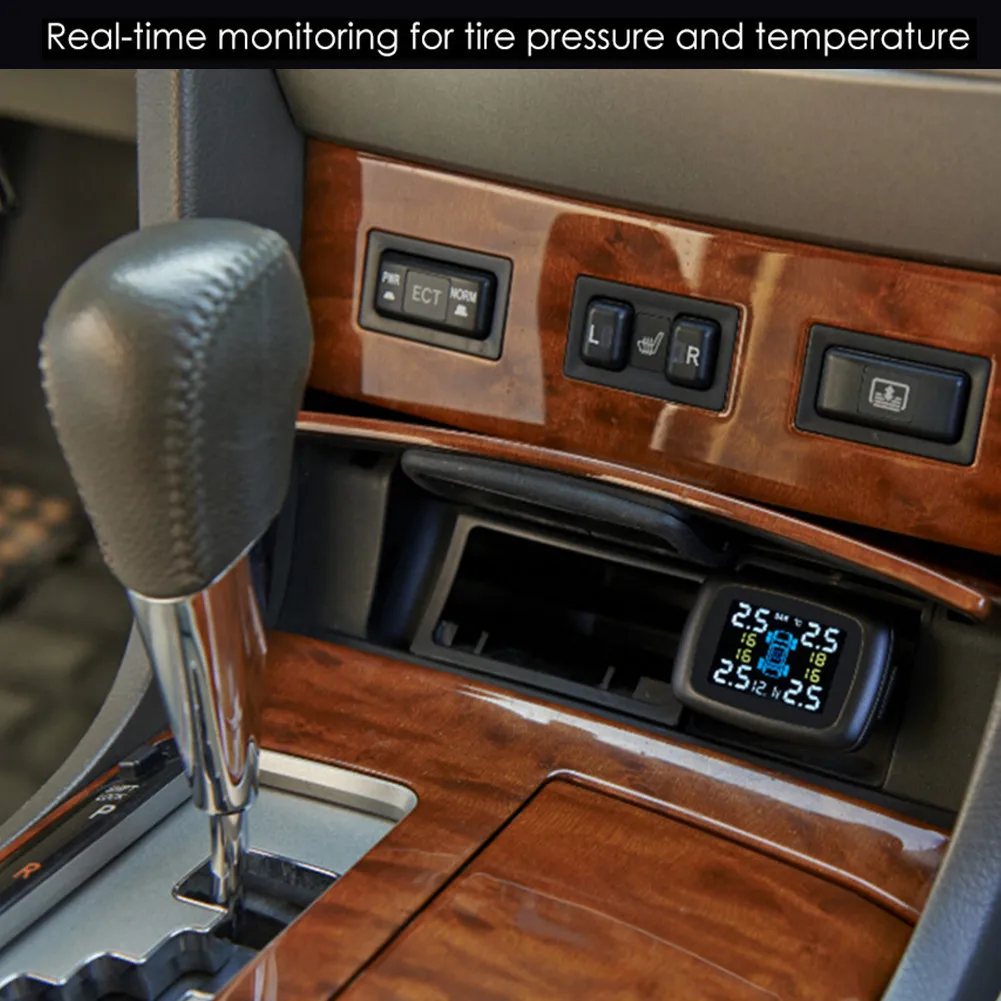 

TP620 Wireless Smart Car TPMS 12V Digital Tire Pressure Monitoring System Tire Pressure Alarm External & Internal Sensor