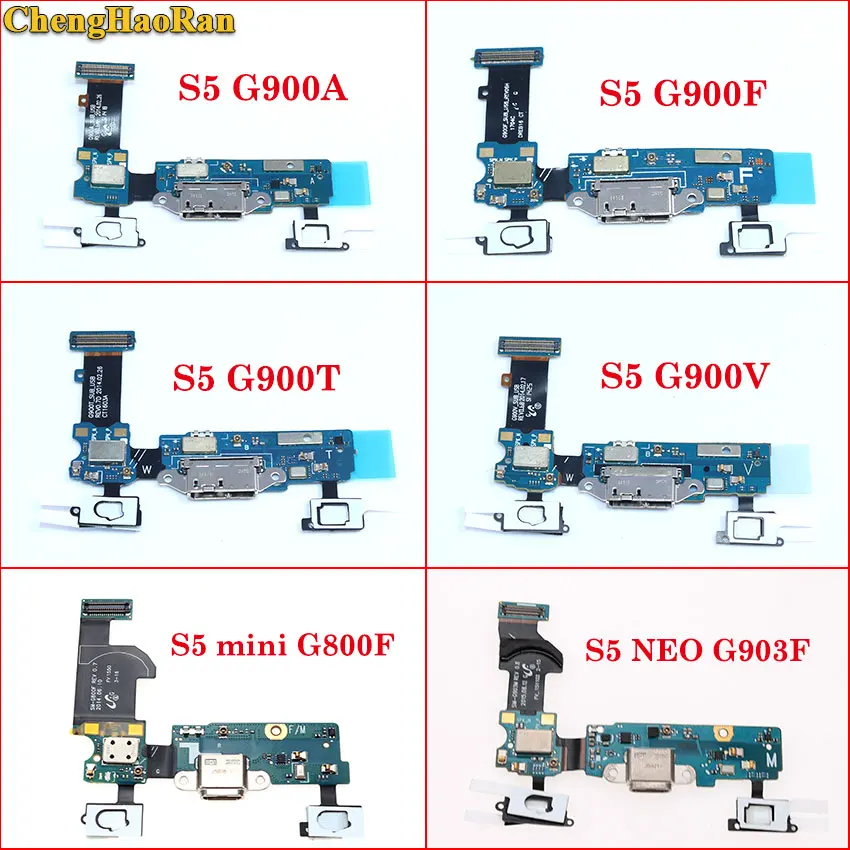 

ChengHaoRan For Samsung S5 G900A/F/T G900V Mini G800F ONE G903F Charger Charging Port Dock Connector Micro USB Port Flex Cable
