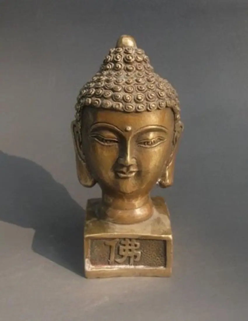 

Rare, Chinese Bronze Carved statue Buddha's head