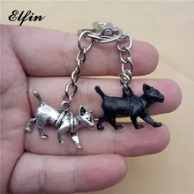 Модные 3D винтажные брелки Elfin в стиле ретро кошка животные