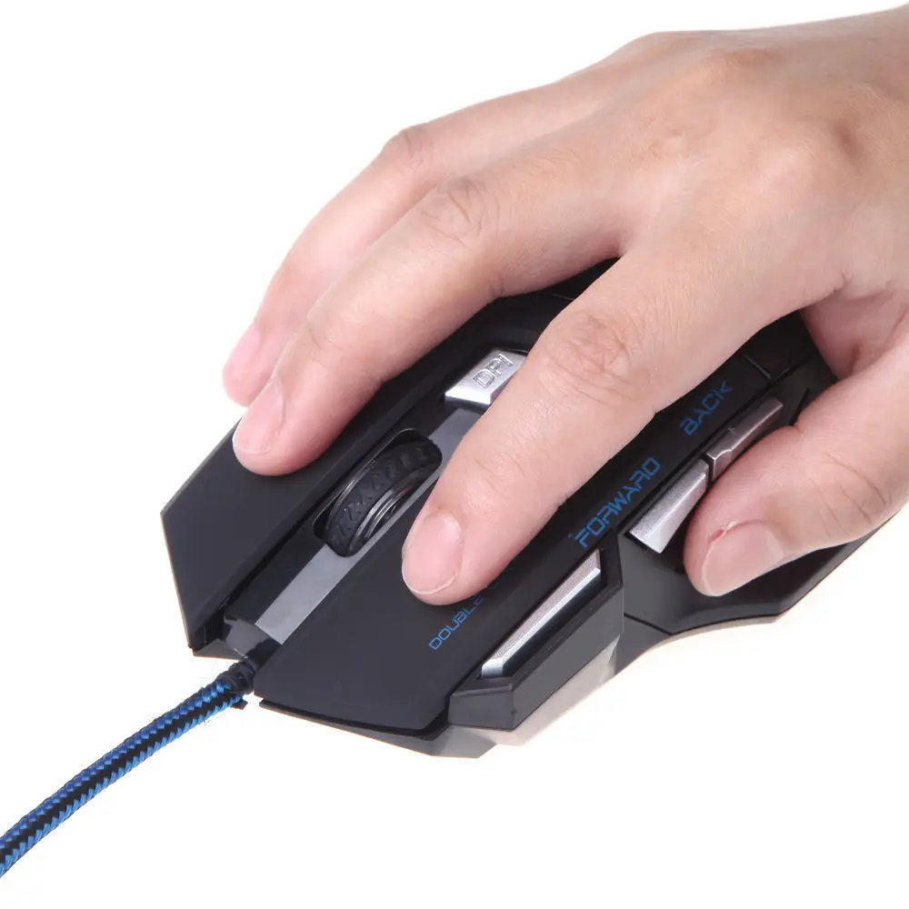 Профессиональный Проводная игровая Мышь 3200 Точек на дюйм 7 Пуговицы LED оптическая
