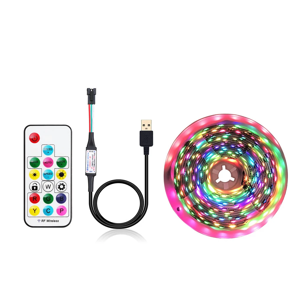 USB Светодиодная лента цвета мечты с 17Key RF контроллер 5V WS2812B красный зелёный синий