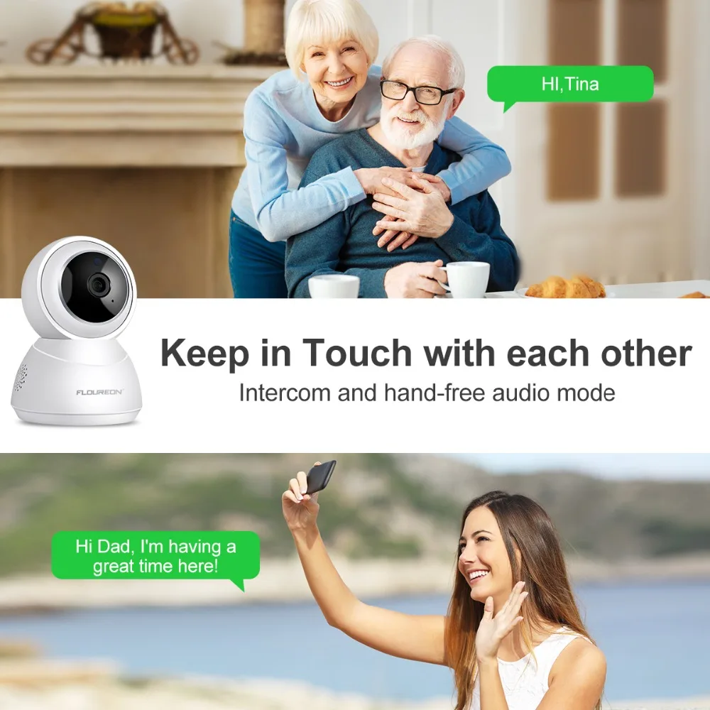 Ip камера FLOUREON YI Cloud Storage 1080P HD 2.0MP с ночным видением PTZ умный детский монитор для
